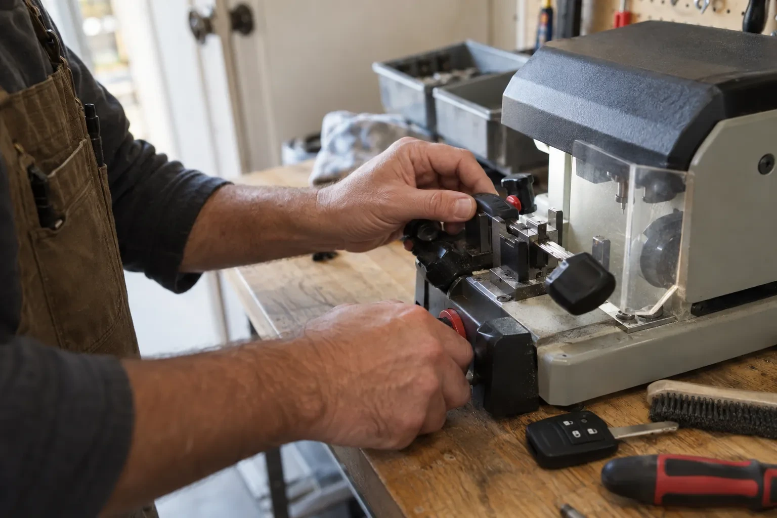 Illustrative locksmith scene; not an actual job